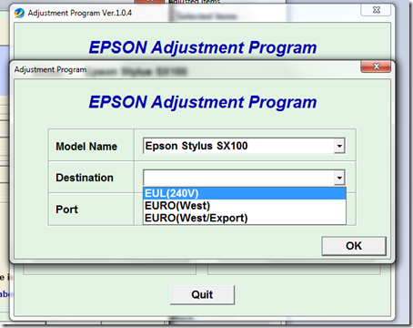 epson printer tx121 adjustment program